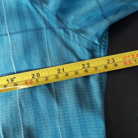 CALVIN KLEIN  SZ L Slim Fit 100% Cotton Blue Plaid LS Men's Button Up Shirt - Picture 14 of 16